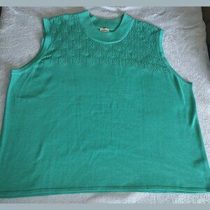 NIKKI 3X Sleeveless Sweater Blouse Shirt Green Pre-owned